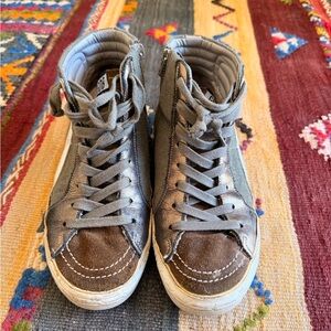 Authentic Golden Goose Women's Olive Green High-Top Sneakers